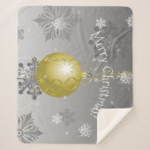 Gold Fancy kerstornament Sherpa Blanket Deken (Voorkant)