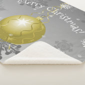 Gold Fancy kerstornament Sherpa Blanket Deken (3/4)