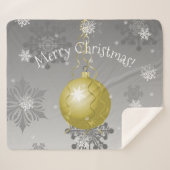 Gold Fancy kerstornament Sherpa Blanket Deken (Voorkant (horizontaal))