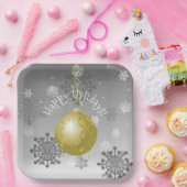 Gold Fancy kerstpapier Bord (Feest)