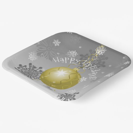 Gold Fancy kerstpapier Bord (Gebogen)