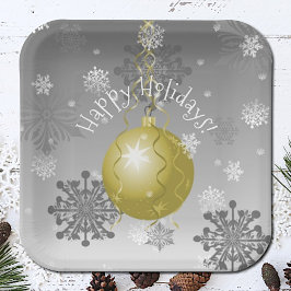 Gold Fancy kerstpapier Bord