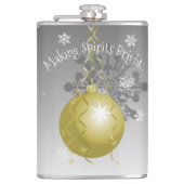 Gold Fancy kerstsierfles Heupfles (Voorkant)