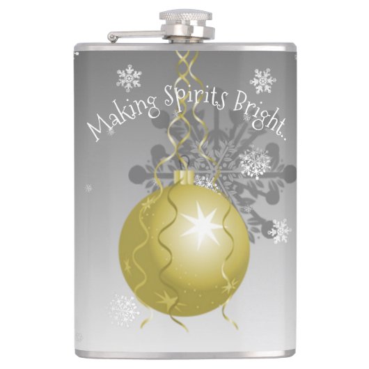 Gold Fancy kerstsierfles Heupfles (Voorkant)