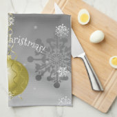 Gold Fancy kerstsierkeuken Theedoek (Quarter Fold)