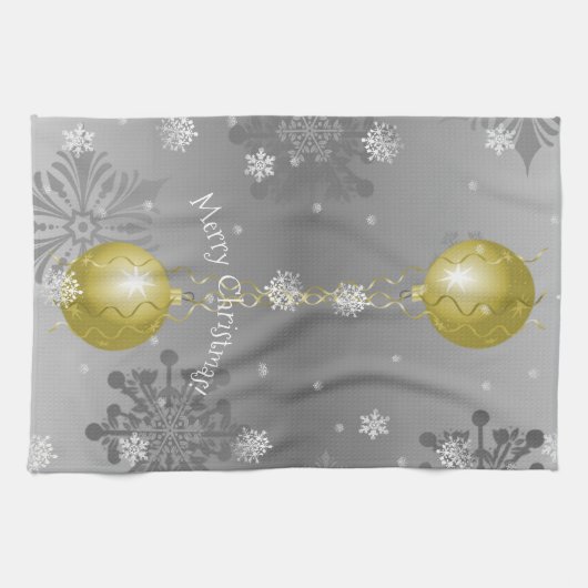 Gold Fancy kerstsierkeuken Theedoek (Horizontaal)