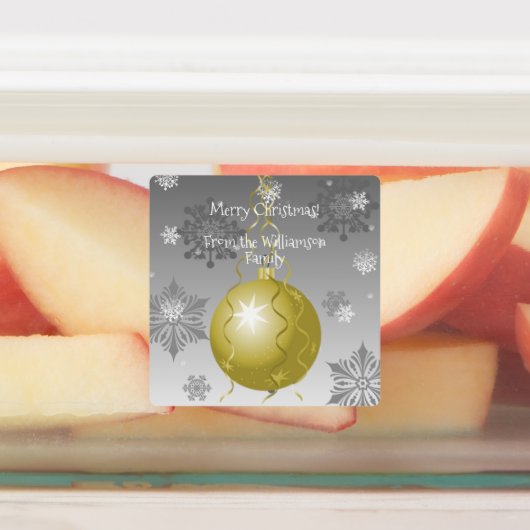 Gold Fancy kerstsierlabel Labels (Aangebracht)