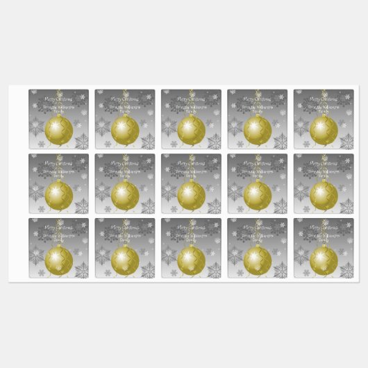 Gold Fancy kerstsierlabel Labels (Vel)