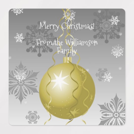 Gold Fancy kerstsierlabel Labels (Design 2)