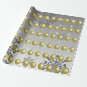 Gold Fancy kerstsierpapier Cadeaupapier (Uitgerold)