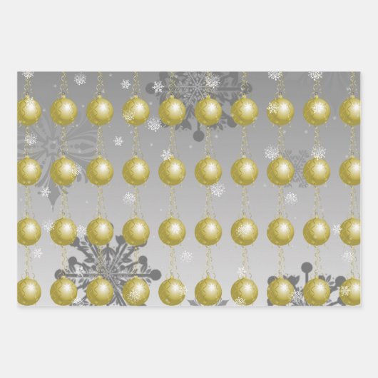 Gold Fancy kerstsierpapier Inpakpapier Vel (Voorkant)