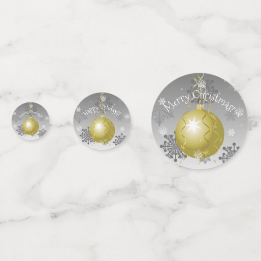 Gold Fancy kerstsiertafel Confetti (Achterkanten)