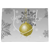 Gold Fancy kerstsiertas met cadeau Groot Cadeauzakje (Voorkant)