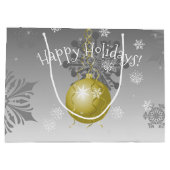 Gold Fancy kerstsiertas met cadeau Groot Cadeauzakje (Achterkant)