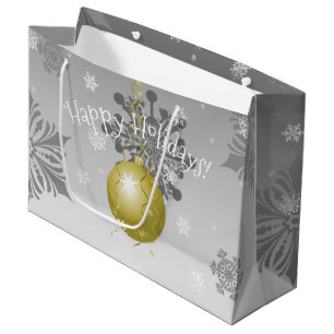 Gold Fancy kerstsiertas met cadeau Groot Cadeauzakje
