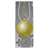 Gold Fancy kerstsiertas met cadeau Wijn Cadeautas (Achterkant)