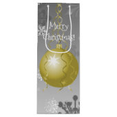 Gold Fancy kerstsiertas met cadeau Wijn Cadeautas (Voorkant)