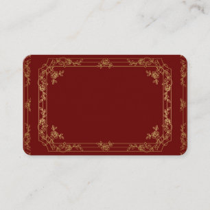 Gold Fancy Lijst Border op een Red Brown Visitekaartje