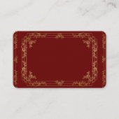 Gold Fancy Lijst Border op een Red Brown Visitekaartje (Voorkant)