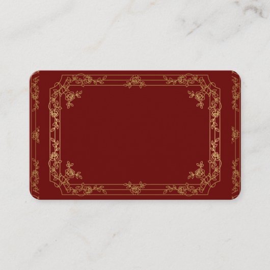 Gold Fancy Lijst Border op een Red Brown Visitekaartje (Voorkant)