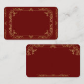 Gold Fancy Lijst Border op een Red Brown Visitekaartje (Voorkant / Achterkant)