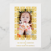 Gold Fancy Ornament Lace Effect Modern Photo Folie Uitnodiging (Voorkant)