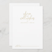 Gold Fancy Script Wedding Well Wishes Advice Card Advieskaart (Voorkant / Achterkant)