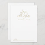 Gold Fancy Script Wedding Well Wishes Advice Card Advieskaart<br><div class="desc">Deze gouden fancy scriptbruiloft wenst een adviserende kaart die perfect is voor een ritueel huwelijk. Het eenvoudige en elegante ontwerp kenmerkt klassieke en fancy manuscripttypografie in goud. Deze kaarten zijn perfect voor een bruiloft, vrijgezellenfeest, baby shower, graduatiedag en nog veel meer. Pas de kaarten aan met de namen van de...</div>