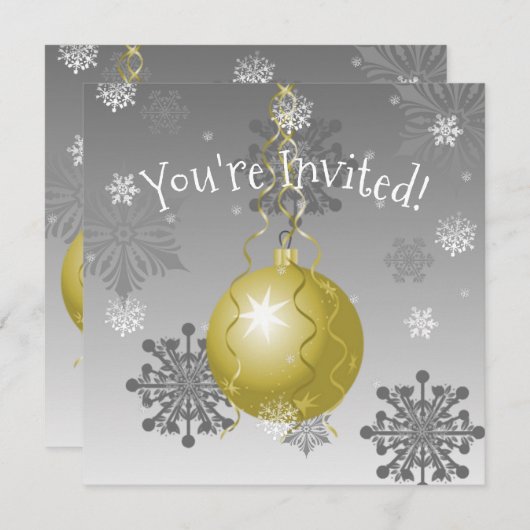 Gold Fancy uitnodiging voor kerstversiering (Voorkant / Achterkant)