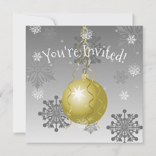 Gold Fancy uitnodiging voor kerstversiering (Voorkant)