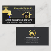 Gold Faucet Home Pipeline Border Visitekaartje (Voorkant / Achterkant)