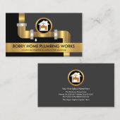 Gold Faucet Water Pipes Home Plumbing Contractor Visitekaartje (Voorkant / Achterkant)