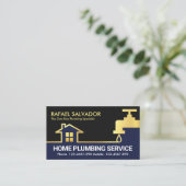 Gold Faucet Water Plumbing Pipeline Visitekaartje (Staand voorkant)