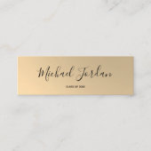 Gold Faux Afstuderen Name Card Mini Visitekaartje (Voorkant)