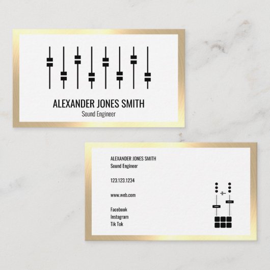 Gold Faux-audio Visitekaartje (Voorkant / Achterkant)