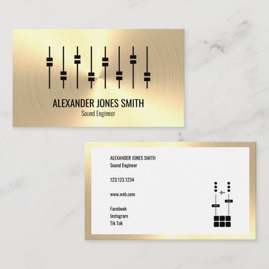 Gold Faux-audiotechnicus Visitekaartje (Voorkant / Achterkant)