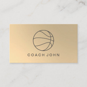 Gold Faux Basketball Coach Visitekaartje