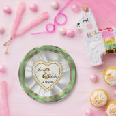 Gold & Faux Diamond & Mint Huwelijk of Jubileum Papieren Bordje (Feest)