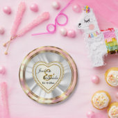 Gold & Faux Diamond & Roos bruiloft of Jubileum Papieren Bordje (Feest)