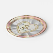 Gold & Faux Diamond & Roos bruiloft of Jubileum Papieren Bordje (Gekanteld)