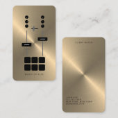 Gold Faux DJ Visitekaartje | Moderne beroepsbeoefe (Voorkant / Achterkant)