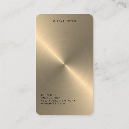 Gold Faux DJ Visitekaartje | Moderne beroepsbeoefe (Achterkant)