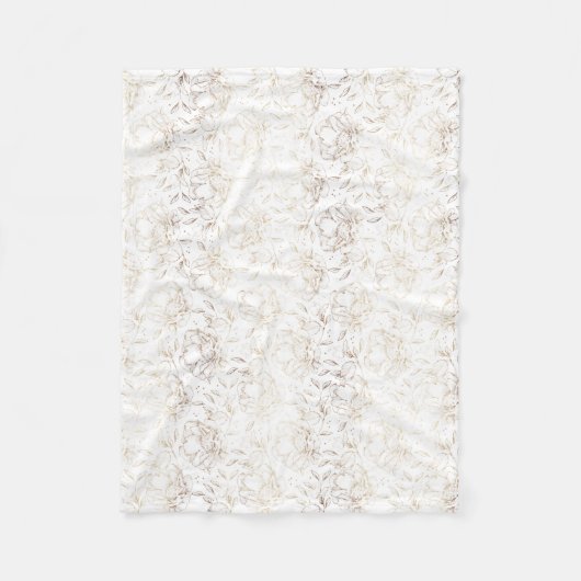 Gold Faux Elegant Hand Drawn Florals Wedding Gift Fleece Deken (Voorkant)