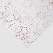 Gold Faux Elegant Hand Drawn Florals Wedding Gift Tissuepapier (Detail)