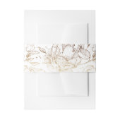 Gold Faux Elegant Hand Drawn Florals Wedding Uitnodigingen Wikkel (Voorkant Voorbeeld)