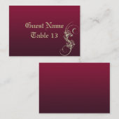 Gold Faux Embossed Wedding Table Number Kaart Plaatskaartje (Voorkant / Achterkant)