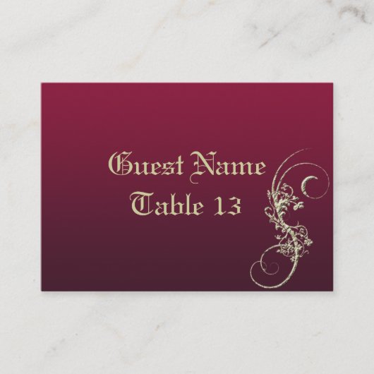 Gold Faux Embossed Wedding Table Number Kaart Plaatskaartje (Voorkant)
