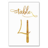 Gold faux foil 3.5x5-nummerkaart | Tabel 4 Kaart (Achterkant)