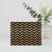 Gold Faux Foil Chevrons Metallic Chevron Pattern Briefkaart (Staand voorkant)