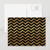 Gold Faux Foil Chevrons Metallic Chevron Pattern Briefkaart (Voorkant / Achterkant)